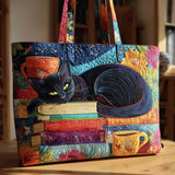 Sac Artisanal - Crni Mačak s Knjigama i Šalicama