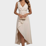 Sophie | Elegantna Midi Haljina s V-Izrezom