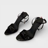 Sandalias Tacón Mujer Brillo Tobillo