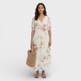 Maxi Boho Haljina s V-Izrezom