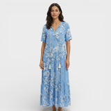 Vestido Maxi Boho Escote Pico