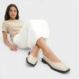 Sandalias Planas Mujer Punta Cuadrada