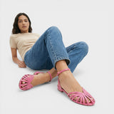 Sandalias Planas Mujer Punta Abierta
