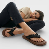 Sandalias Planas Flecos Mujer