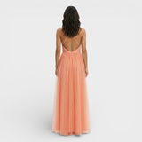 Vestido Maxi Fluido Naranja Mujer