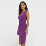 Vestido Midi Escote Pico Abertura