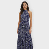 Vestido Midi Mujer Lunares Lazo