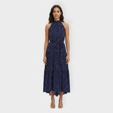 Vestido Midi Mujer Lunares Lazo