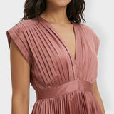 Vestido Largo Plisado Mujer Elegante