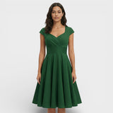 Vestido Midi Rosa Retro Cóctel