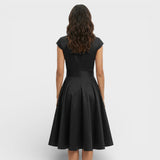 Vestido Midi Rosa Retro Cóctel