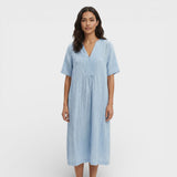 Vestido Midi Algodón Lino Mujer