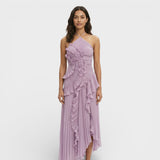Vestido Largo Halter Plisado Mujer