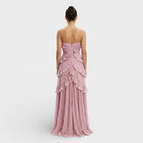 Vestido Largo Halter Plisado Mujer