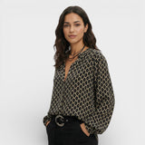 Ženska Fluida Blusa s V-Izrezom