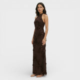 Vestido Maxi Bordado Floral Mujer