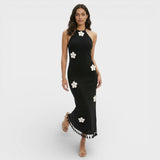 Vestido Mini Floral Cuello Alto