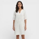 Vestido Midi Mujer Bordado Flores