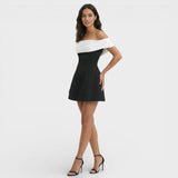 Vestido Mini Bardot Elegante Mujer