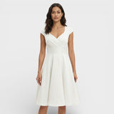 Vestido Midi Rosa Retro Cóctel