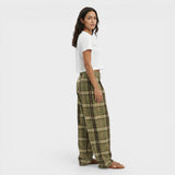 Pantalones Cuadros Mujer Pierna Ancha