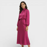 Vestido Midi Mujer Cuello Alto