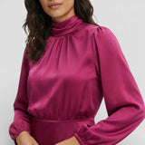 Vestido Midi Mujer Cuello Alto