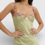 Vestido Largo Mujer Bordado Tirantes