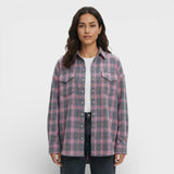 Camisa Vintage Cuadros Oversize Mujer