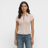 Camisa Cuadros Manga Corta Mujer
