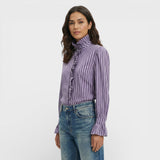 Blusa Cuadros Volantes Mujer Elegante