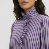 Blusa Cuadros Volantes Mujer Elegante