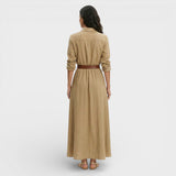 Vestido Camisero Largo Mujer Elegante