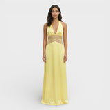 Vestido Largo Halter Espalda Abierta