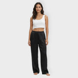 Pantalón Satinado Ancho Mujer Elástico