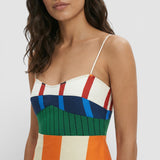 Vestido Maxi Rayas Multicolor Mujer