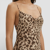 Midi haljina s leopard uzorkom, otvorenih leđa