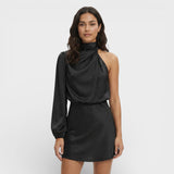 Vestido Asimétrico Mini Satinado