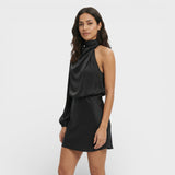 Vestido Asimétrico Mini Satinado