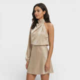 Vestido Asimétrico Mini Satinado