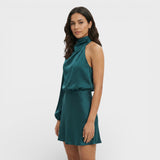 Vestido Asimétrico Mini Satinado