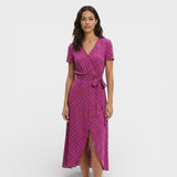 Vestido Midi Cruzado Floral Mujer
