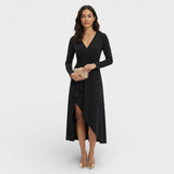 Vestido Midi Escote Pico Abertura