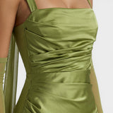 Vestido Largo Fiesta Halter Satén