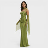 Vestido Largo Fiesta Halter Satén