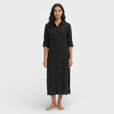 Vestido Maxi Camisero Holgado Mujer