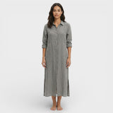 Vestido Maxi Camisero Holgado Mujer