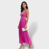 Elegantna Midi Plisirana Haljina za Žene