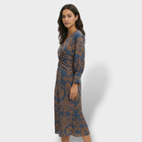 Vestido Midi Floral Elegante Mujer
