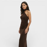 Vestido Maxi Halter Espalda Descubierta